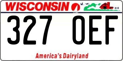 WI license plate 327OEF