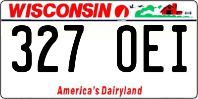 WI license plate 327OEI