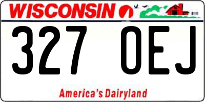 WI license plate 327OEJ