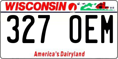 WI license plate 327OEM