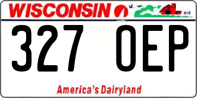 WI license plate 327OEP