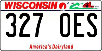 WI license plate 327OES