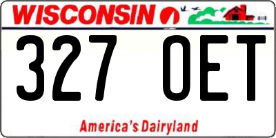 WI license plate 327OET