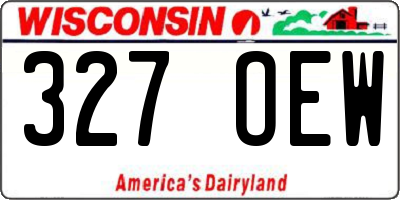 WI license plate 327OEW