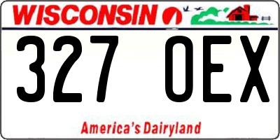 WI license plate 327OEX