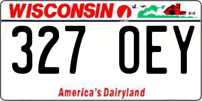 WI license plate 327OEY