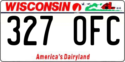 WI license plate 327OFC