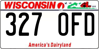 WI license plate 327OFD