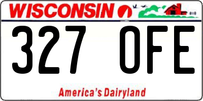 WI license plate 327OFE