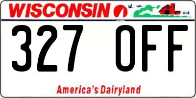WI license plate 327OFF