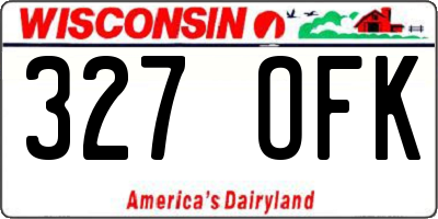 WI license plate 327OFK