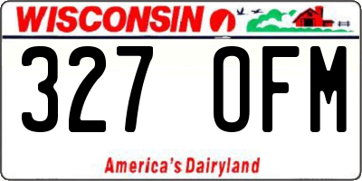 WI license plate 327OFM