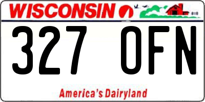 WI license plate 327OFN