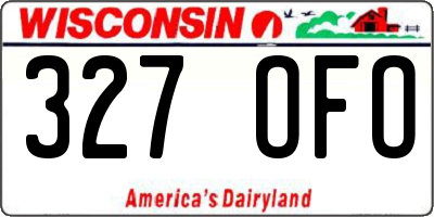 WI license plate 327OFO