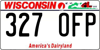 WI license plate 327OFP