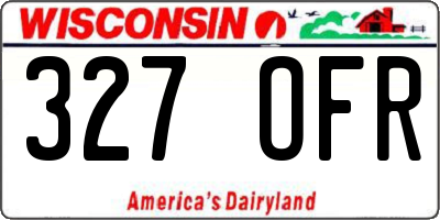 WI license plate 327OFR