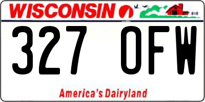 WI license plate 327OFW