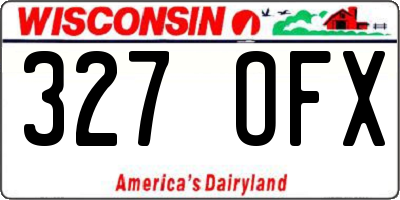 WI license plate 327OFX