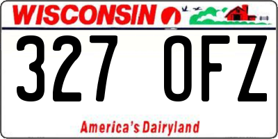 WI license plate 327OFZ