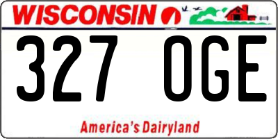 WI license plate 327OGE