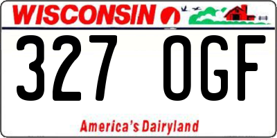 WI license plate 327OGF