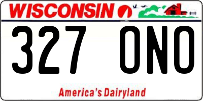 WI license plate 327ONO