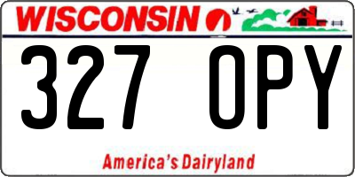 WI license plate 327OPY
