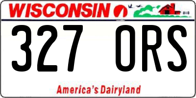 WI license plate 327ORS