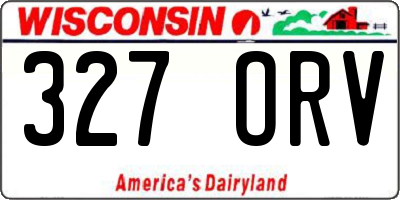 WI license plate 327ORV