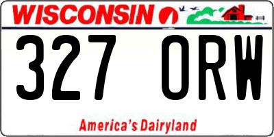 WI license plate 327ORW