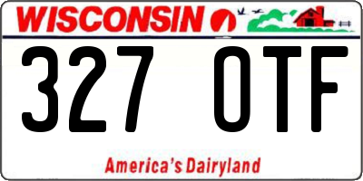 WI license plate 327OTF