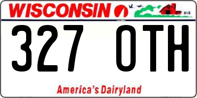 WI license plate 327OTH