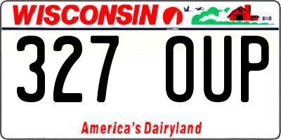 WI license plate 327OUP
