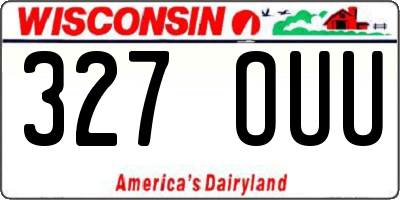WI license plate 327OUU