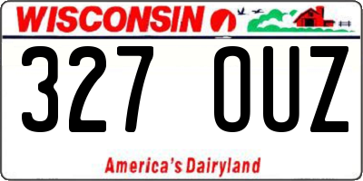 WI license plate 327OUZ