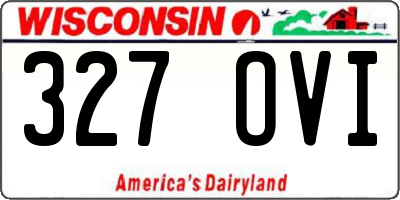 WI license plate 327OVI
