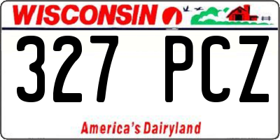 WI license plate 327PCZ
