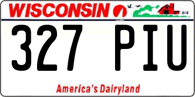 WI license plate 327PIU