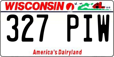 WI license plate 327PIW