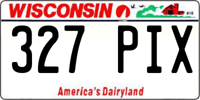 WI license plate 327PIX
