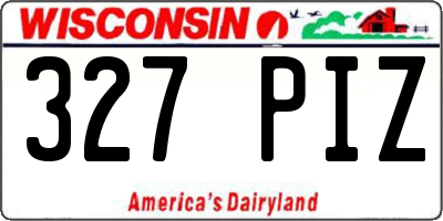 WI license plate 327PIZ
