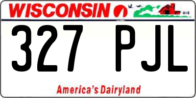 WI license plate 327PJL