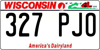 WI license plate 327PJO