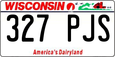 WI license plate 327PJS