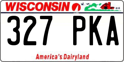 WI license plate 327PKA