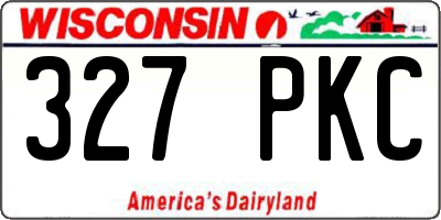 WI license plate 327PKC