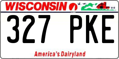 WI license plate 327PKE