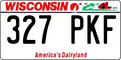 WI license plate 327PKF
