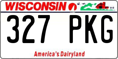WI license plate 327PKG