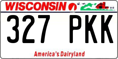 WI license plate 327PKK